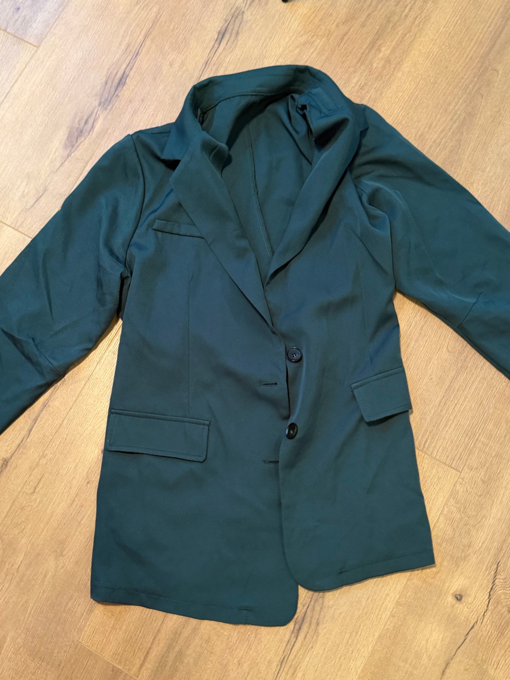 Womens Dark Green Blazer Jacket - Classic Tailored Coat